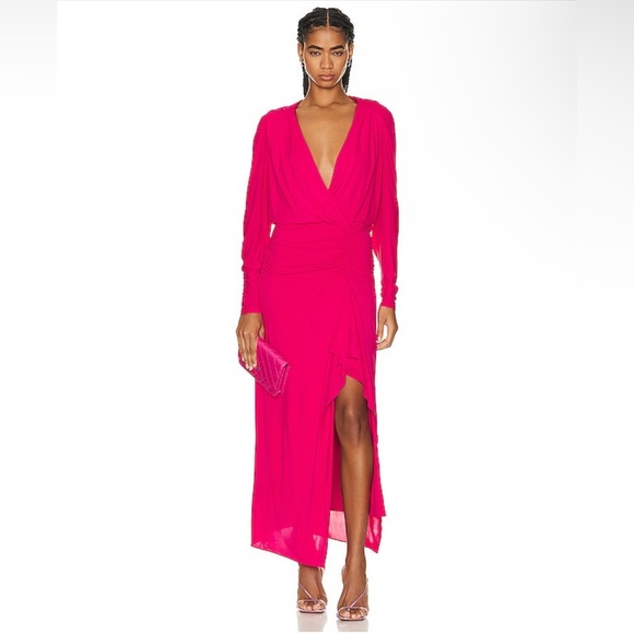 SIMKHAI Ellie dress , style 423-1937 Sz medium, V-neck long sleeve comfortable - Picture 1 of 7